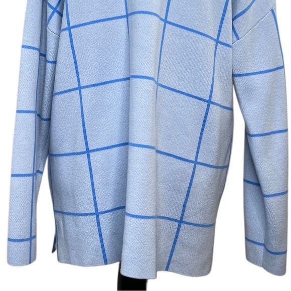 Loft Windowpane Sz XL Minimalist Mock Neck Tunic Sweater - Picture 7 of 12